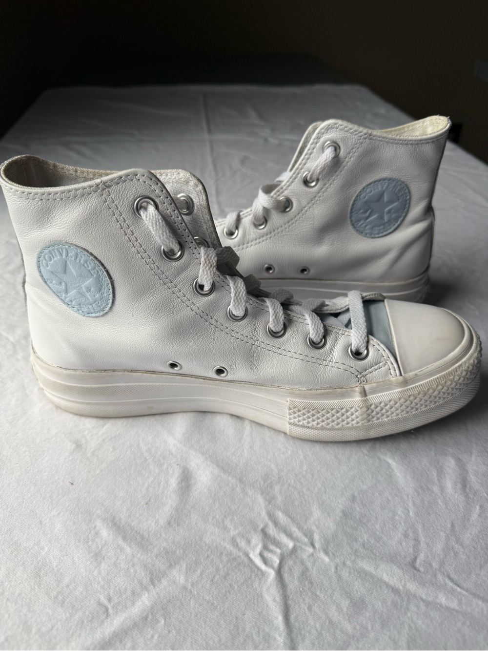 Converse All Star Lift Platform Hi-Top Leather Sneakers Sz 7